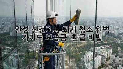 안성 신건지동 퇴거 청소🧹 완벽 가이드: 보증금 💯 환급 비법